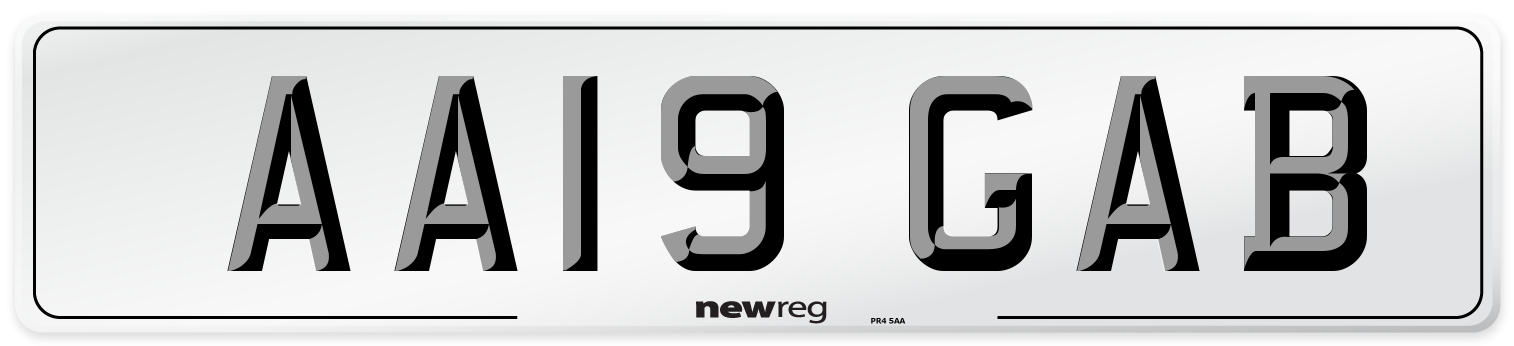 AA19 GAB Number Plate from New Reg